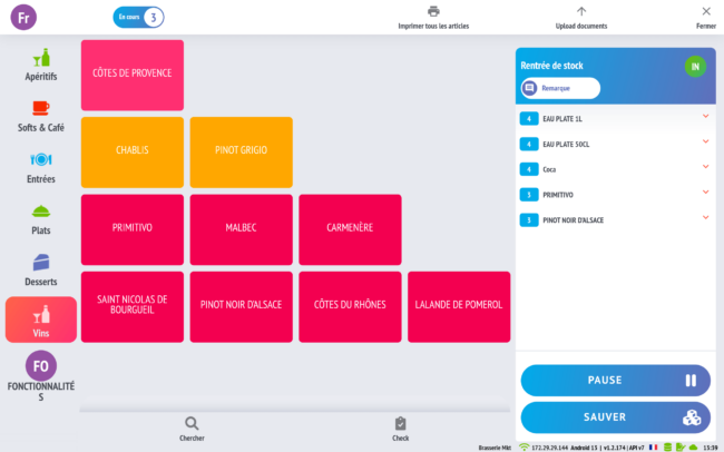 gestion des stocks sur caisse enregistreuse - Restomax