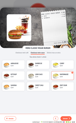 supplément commande - borne de commande fast foot